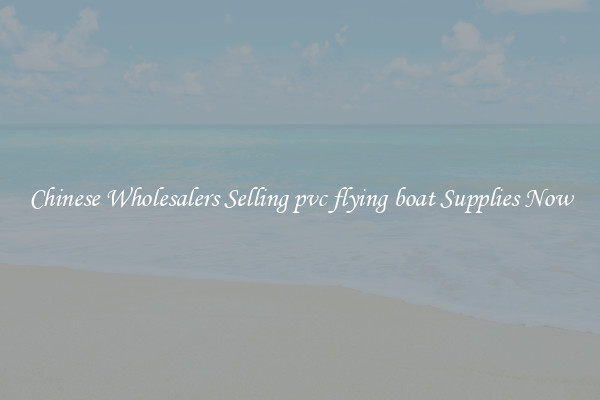 Chinese Wholesalers Selling pvc flying boat Supplies Now