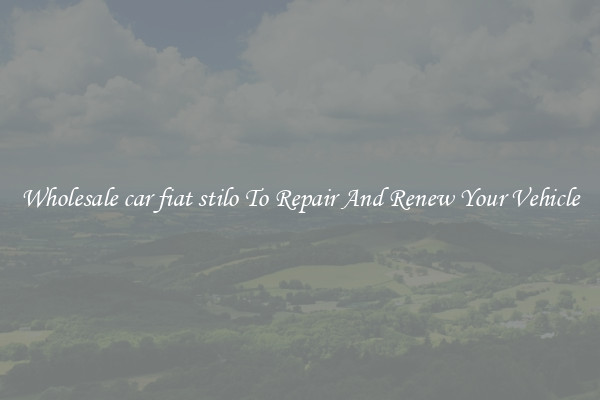 Wholesale car fiat stilo To Repair And Renew Your Vehicle
