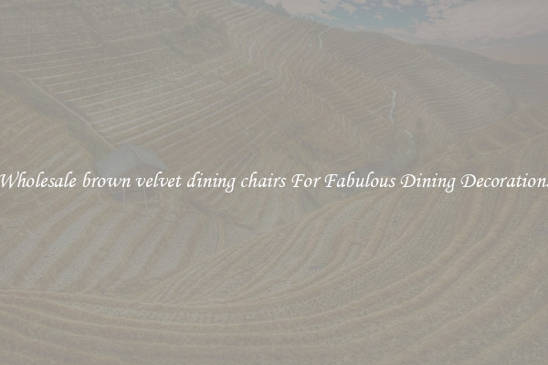 Wholesale brown velvet dining chairs For Fabulous Dining Decorations