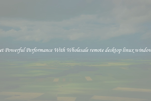 Get Powerful Performance With Wholesale remote desktop linux windows 