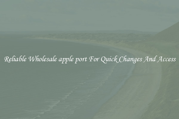 Reliable Wholesale apple port For Quick Changes And Access