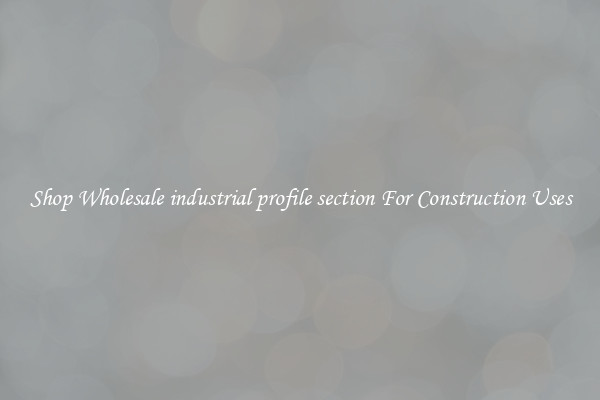 Shop Wholesale industrial profile section For Construction Uses