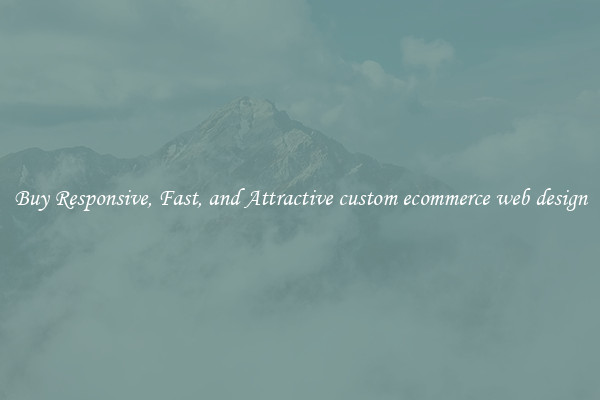 Buy Responsive, Fast, and Attractive custom ecommerce web design