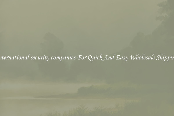 international security companies For Quick And Easy Wholesale Shipping