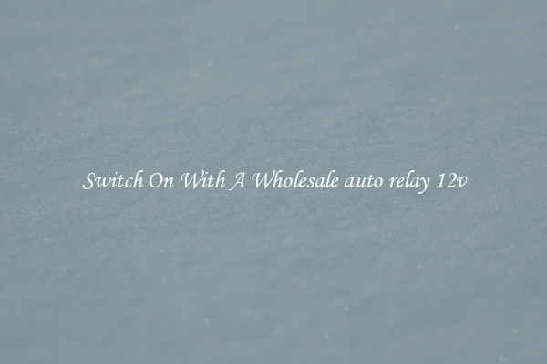 Switch On With A Wholesale auto relay 12v