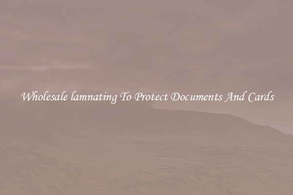 Wholesale lamnating To Protect Documents And Cards
