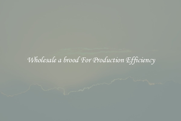 Wholesale a brood For Production Efficiency